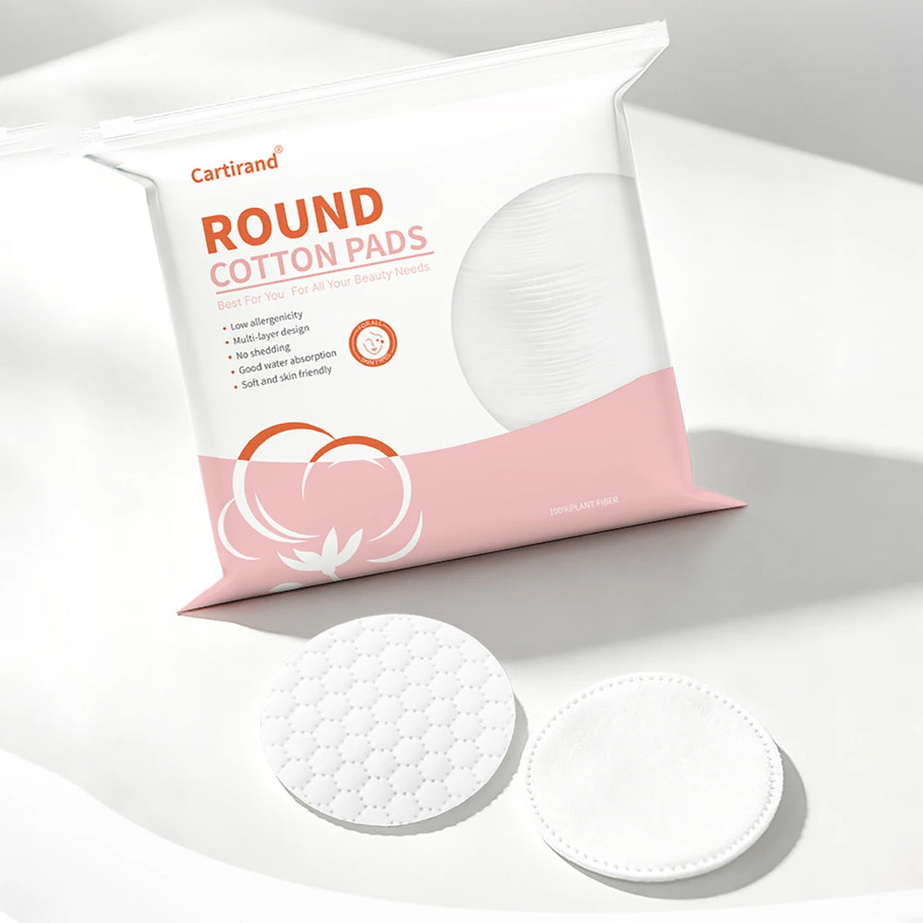 Three-layer Thickened Round Cotton Pads Embossed Edges Disposable Qme