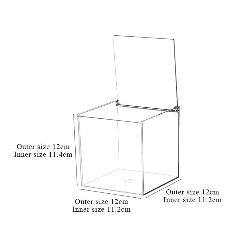 Transparent Acrylic Dust Cover Party Decor Plastic Box Durable Multi Qme A4