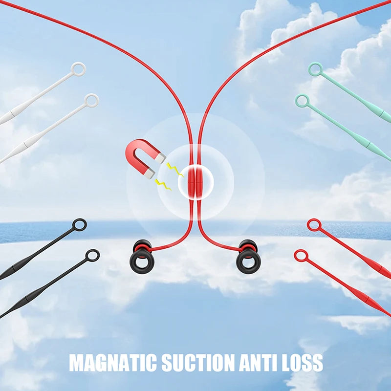 Magnetic Earplug Lanyard Flexible Silicone Holder Secure Fit Hearing Qme