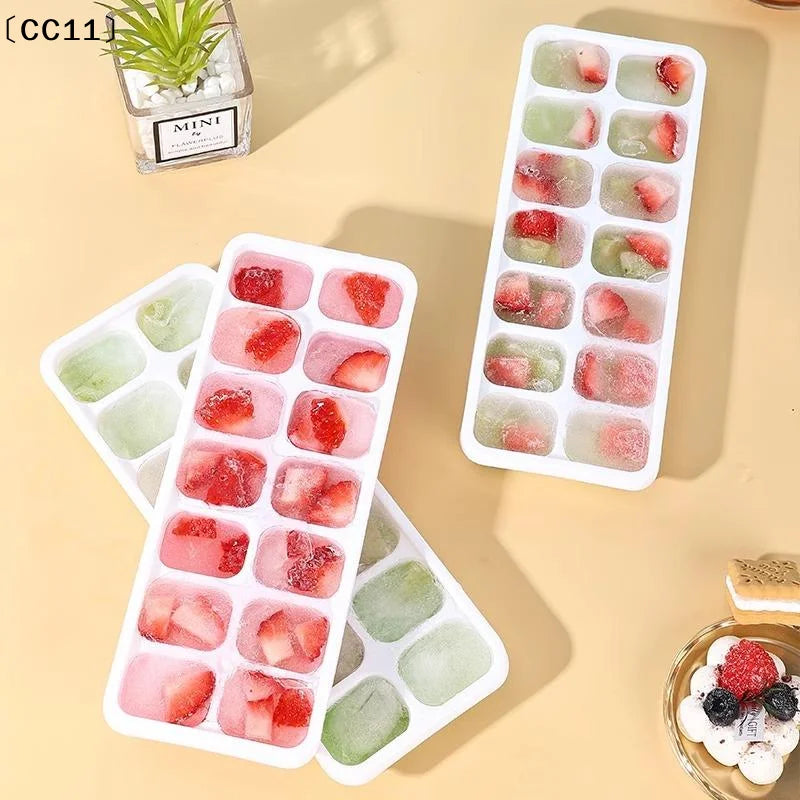 Silicone Square 14 Cube Easy Release Molds Tray Mold Lid Kitchen Bar Qme