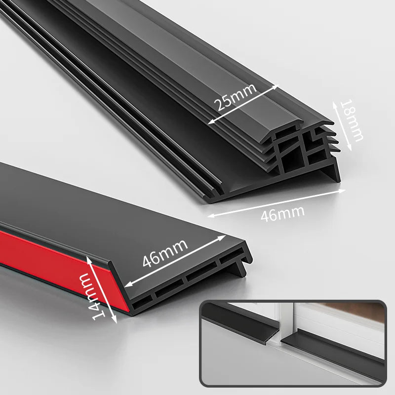 1 1m TPE Waterproof Self Adhesive Strip Window Glass Door Balcony Qme S set 1.1M