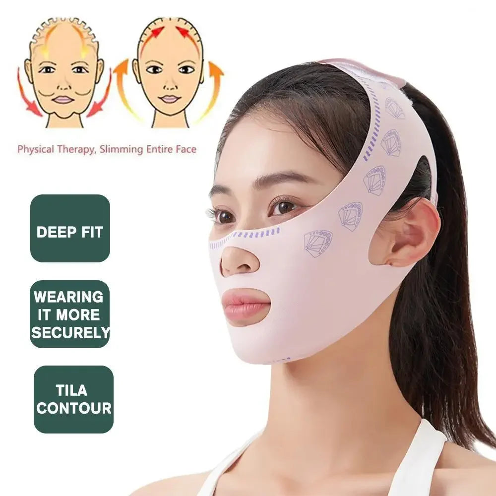 V Face Breathable Band Cheek Lift Up Face Thin Mask Reduce Double Chin V-Line Shaping Bandage Anti Wrinkle Face Bandage Qme