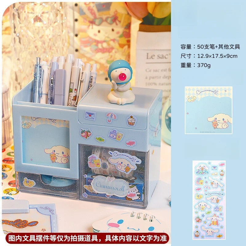 Hello Kitty Kuromi Multifunctional Stationery Pencil Holder Simple and Cute Storage Box for Students' Desks Qme 1