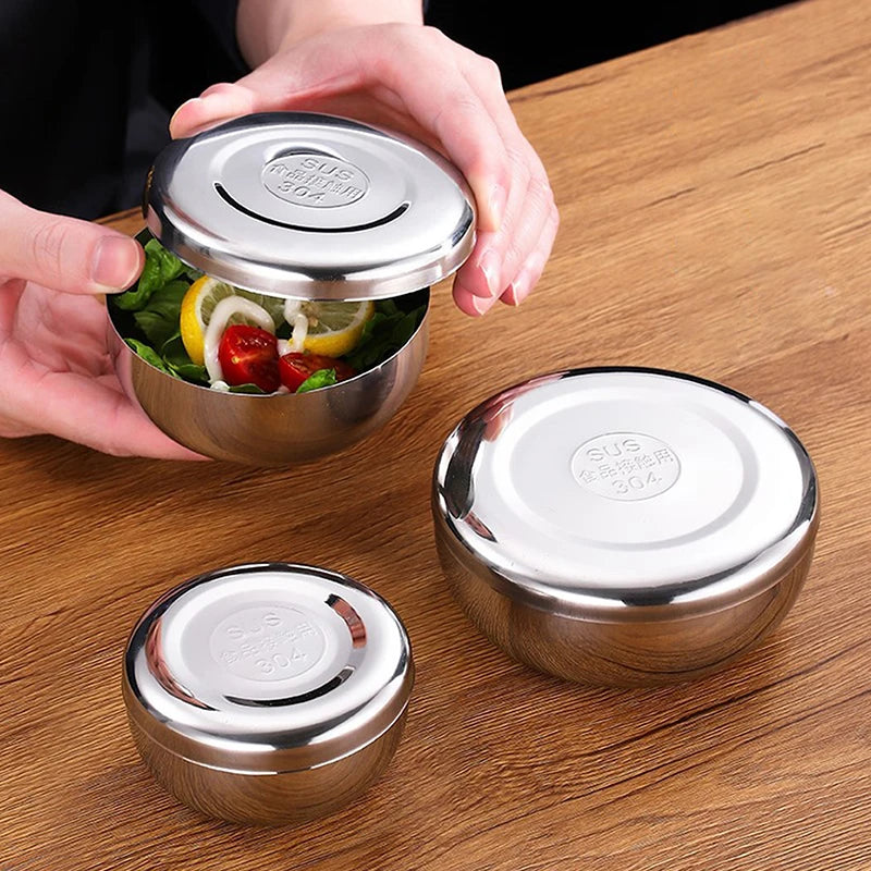 Stainless Steel Bowl Korean Big Cooked Rice Cover Single Layer Qme