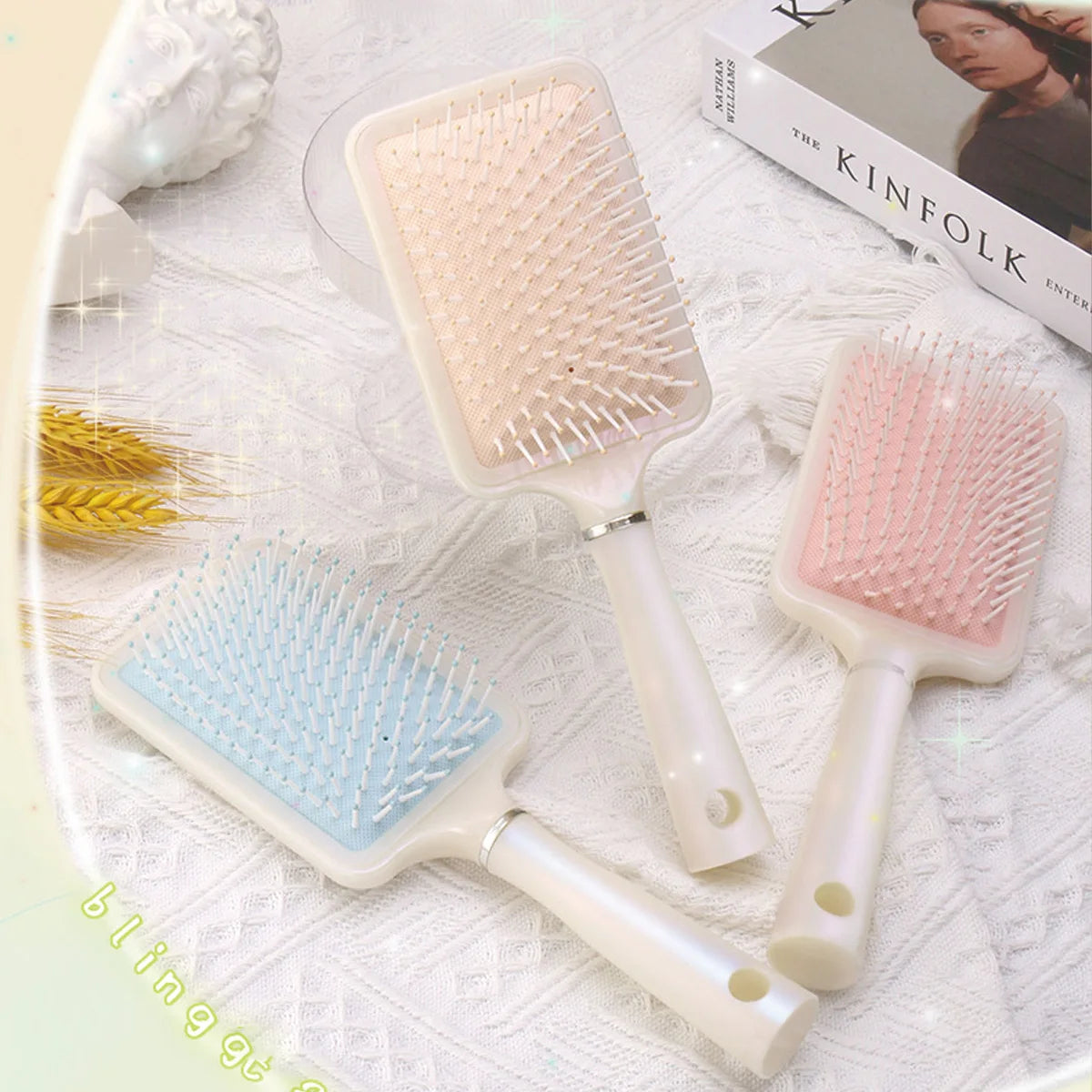 Cute Mermaid Hair Comb Household Cushion Women's Long Curling Qme