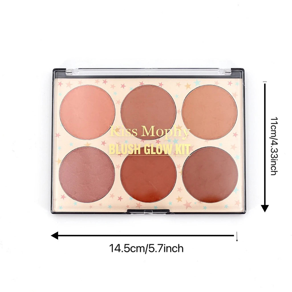 Natural Makeup 6-color Blush Palette Sweet Charm Light Shades Qme