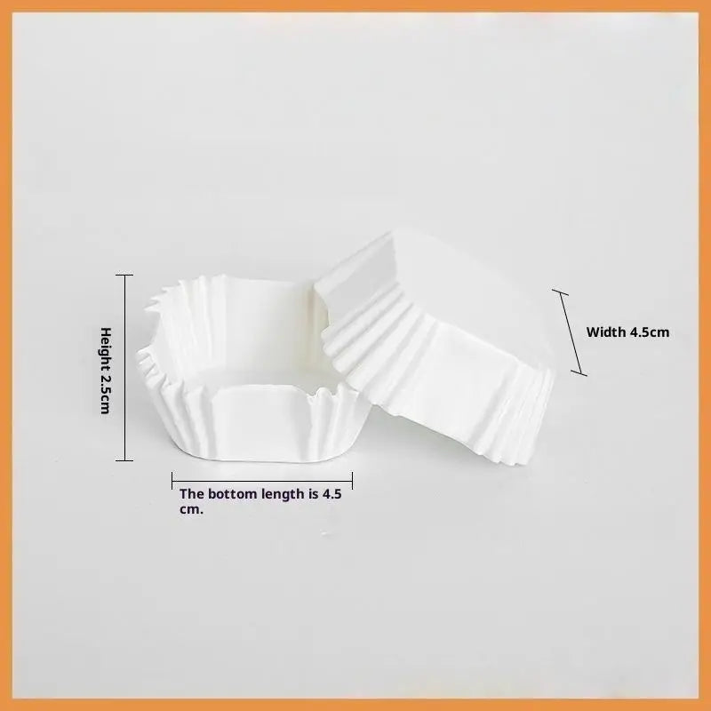 100/250Pcs Paper Holder Square Paper Liner Medium Size 45/50/55/62mm Paper Tray Oil Proof Cup Qme 250pcs 45mm White