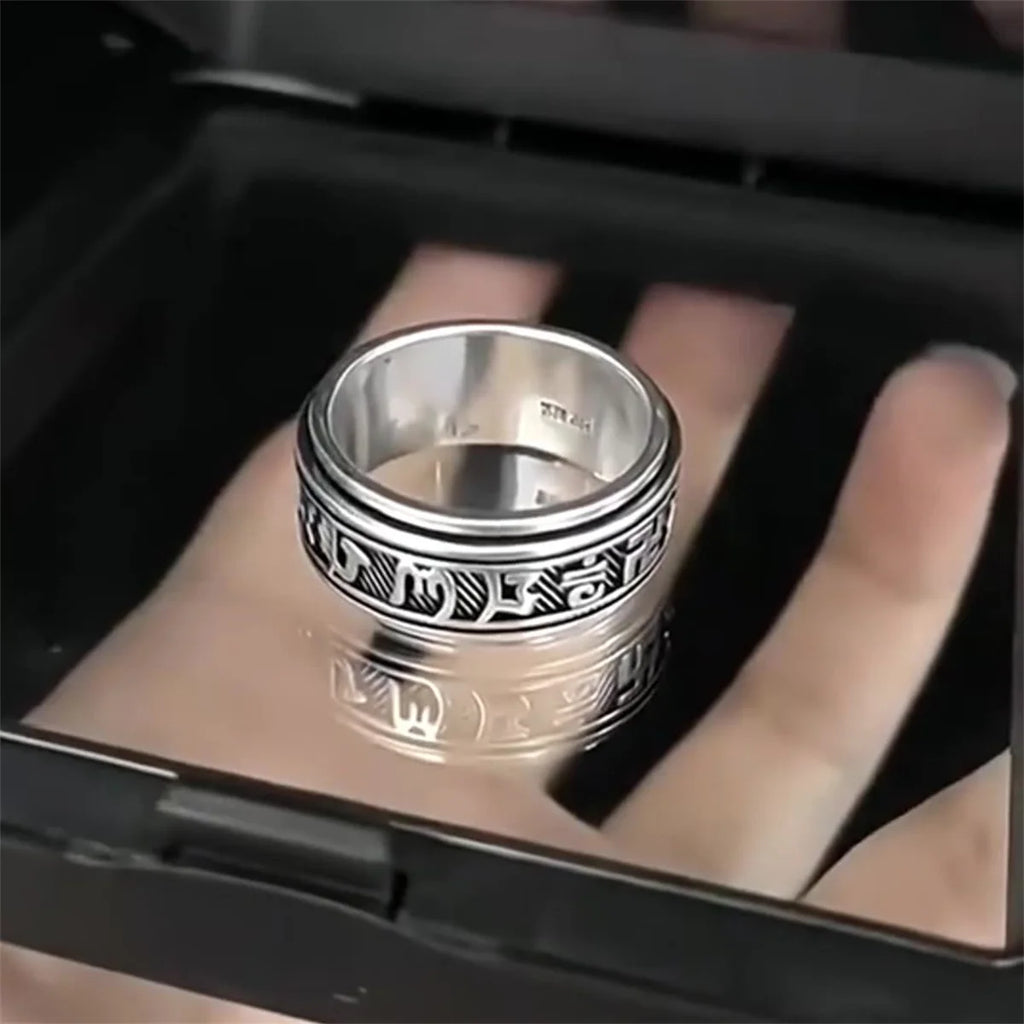 Spinning Spinner Ring For Men Women Anxiety Fidget Rings Stainless Steel Moon Star Roman Numerals Chain Rotating Ring Men Qme