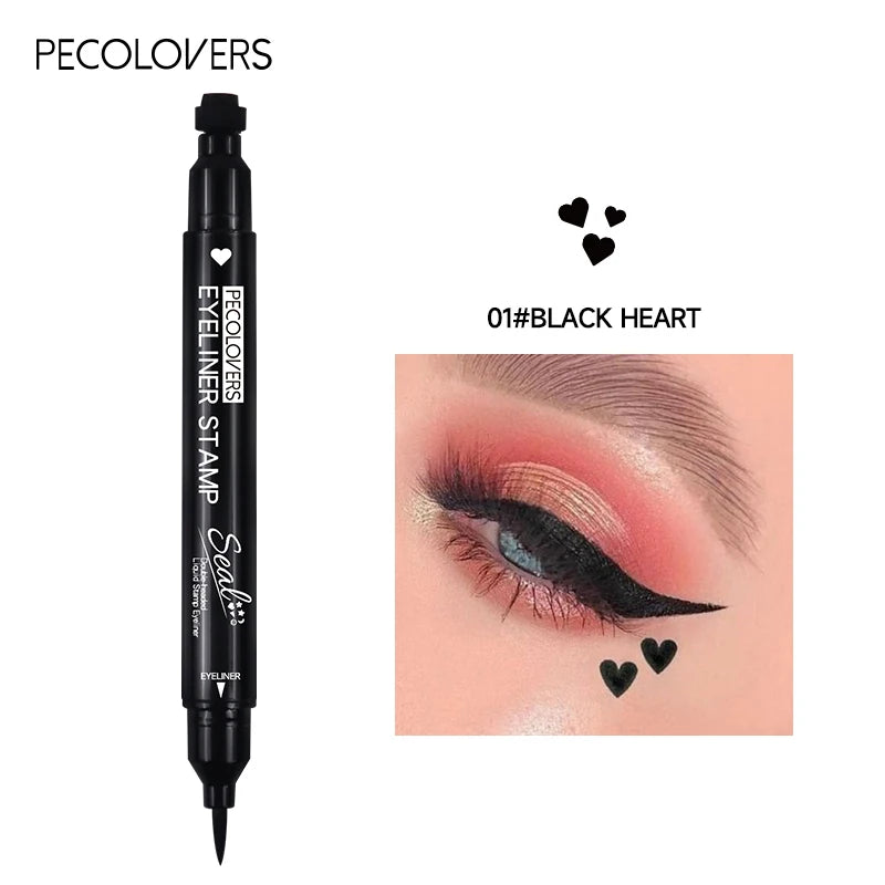 Double-head Liquid Eyeliner Pen Stamps Natural Finish Waterproof Qme 01