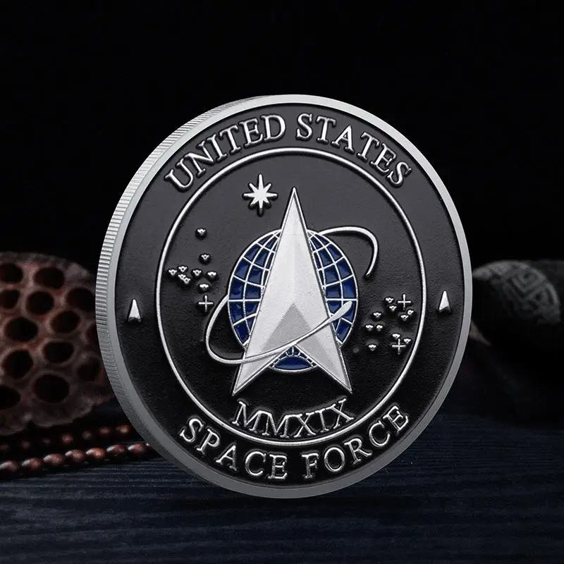 Golden Plated Heros Valor Prayer Courage US Space Force Challenge Qme