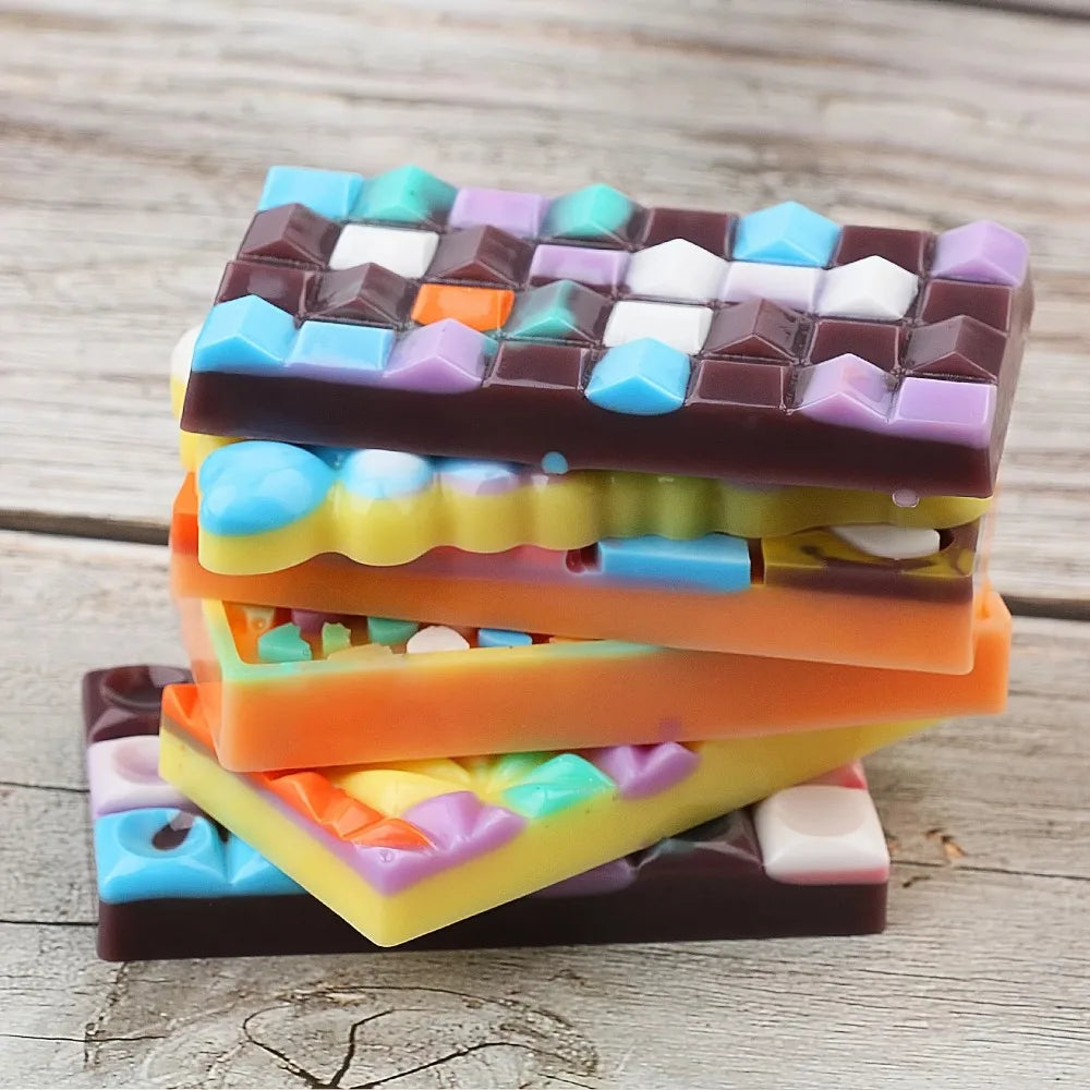 12-Cavity 3D Silicone Chocolate Bar Mold Essential Bakeware Baking Qme
