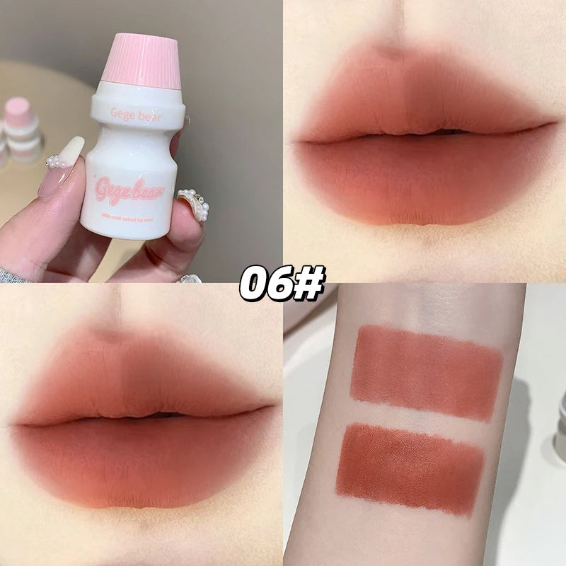 Gege Bear Velvet Lip Mud Gloss Cute Bottle Design Long-lasting Matte Qme GX1331-06