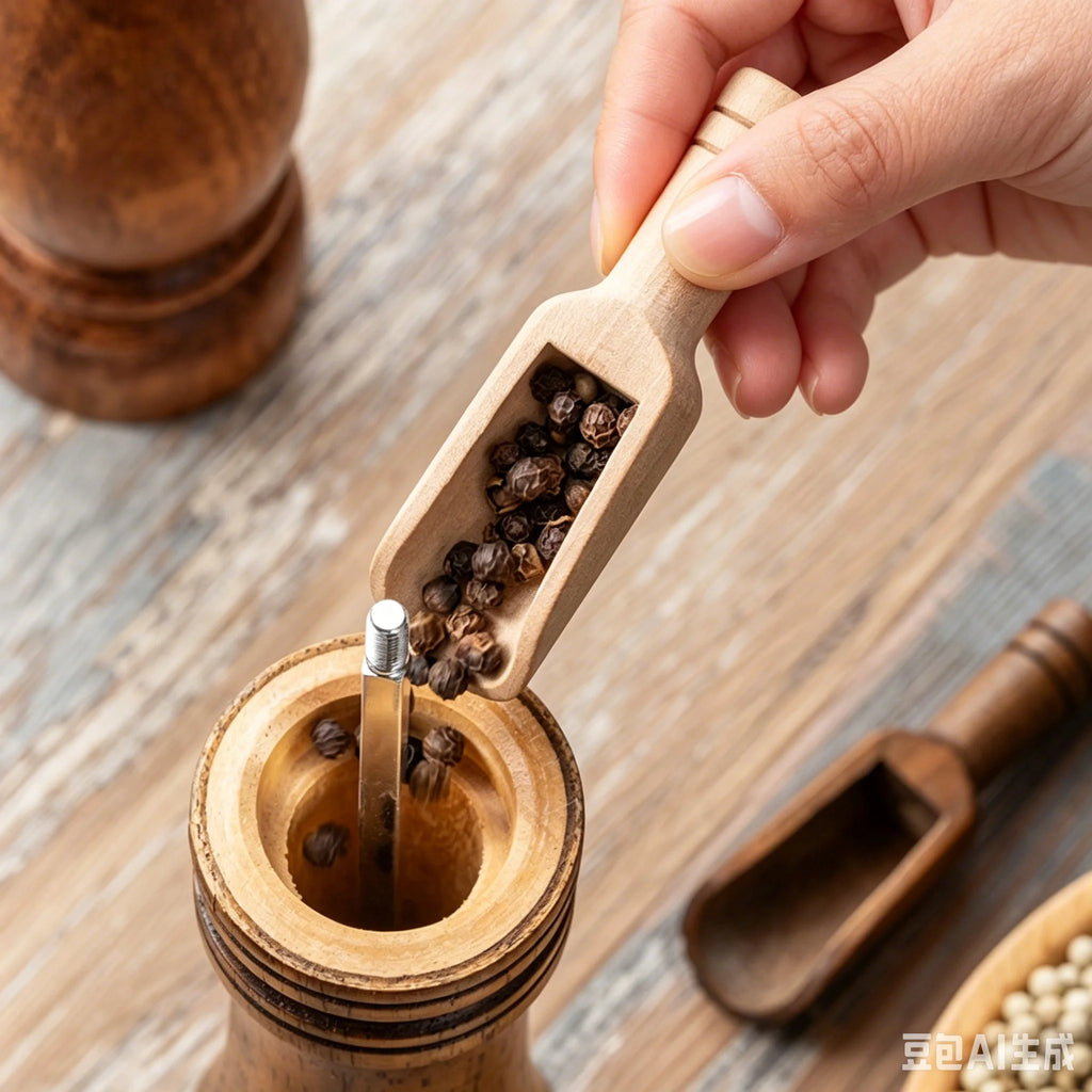 A Black Walnut Wood Coffee Measuring Spoon, Solid Wood Weight Scoop for Coffee Powder Milk Powder Precise Gram Scale Spoon Qme