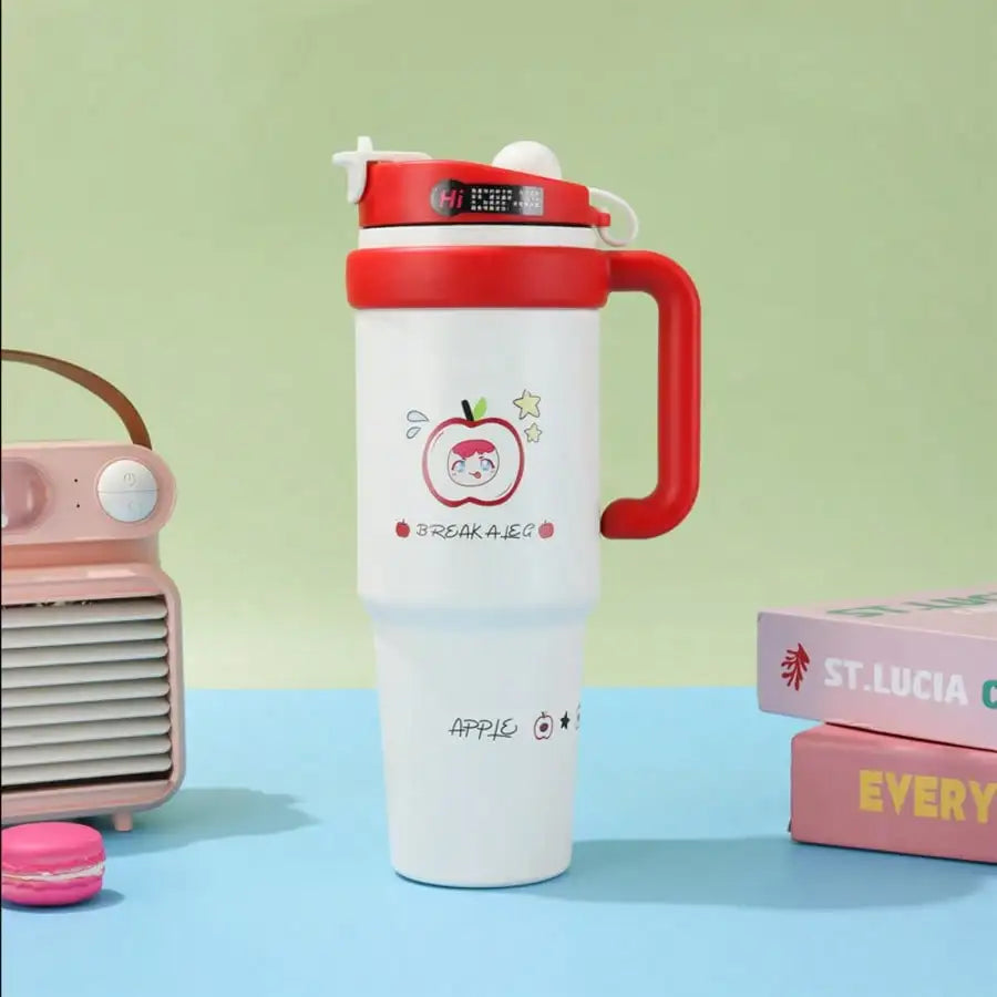 1 Stainless Steel Insulated Refrigerated Ton Capacity Cup Handle Car Qme red 801-900ml
