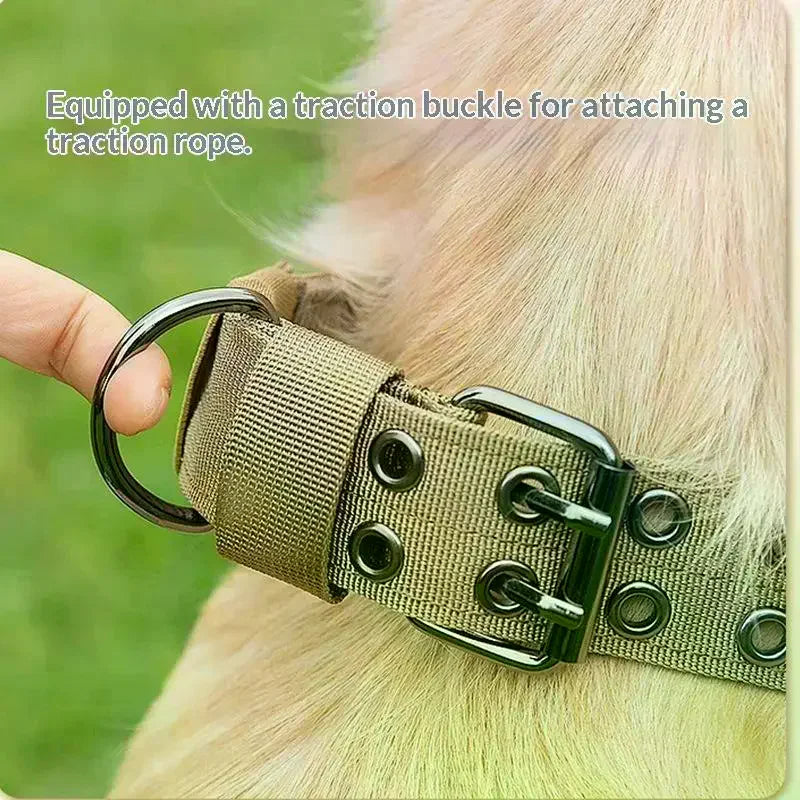 Heavy Duty Nylon Dog Collar Adjustable Buckle High Tensile Strength For Large Dogs Walking Training Hiking Qme