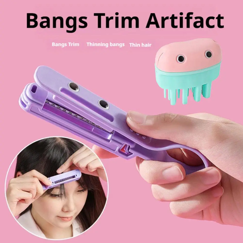 2 In 1 Hair Cut And Hairdressing Comb Trim Bangs And Portable Broken Trimmer Children's Bang Hair Hair Manual V0H4 Qme