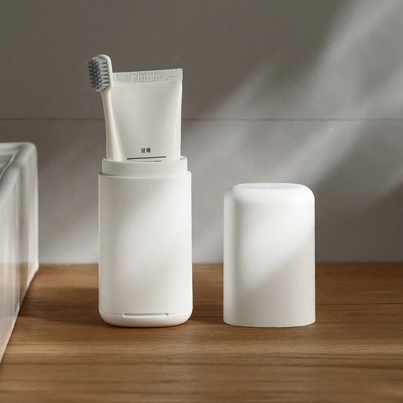 Portable Travel Toothbrush Holder Toothpaste Container Traveling Qme