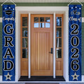 Class of 2026 Graduation Banners Graduate Party Decorations Couplets Porch Signs Indoor Outdoor Banners Party DIY Supplies Qme Black
