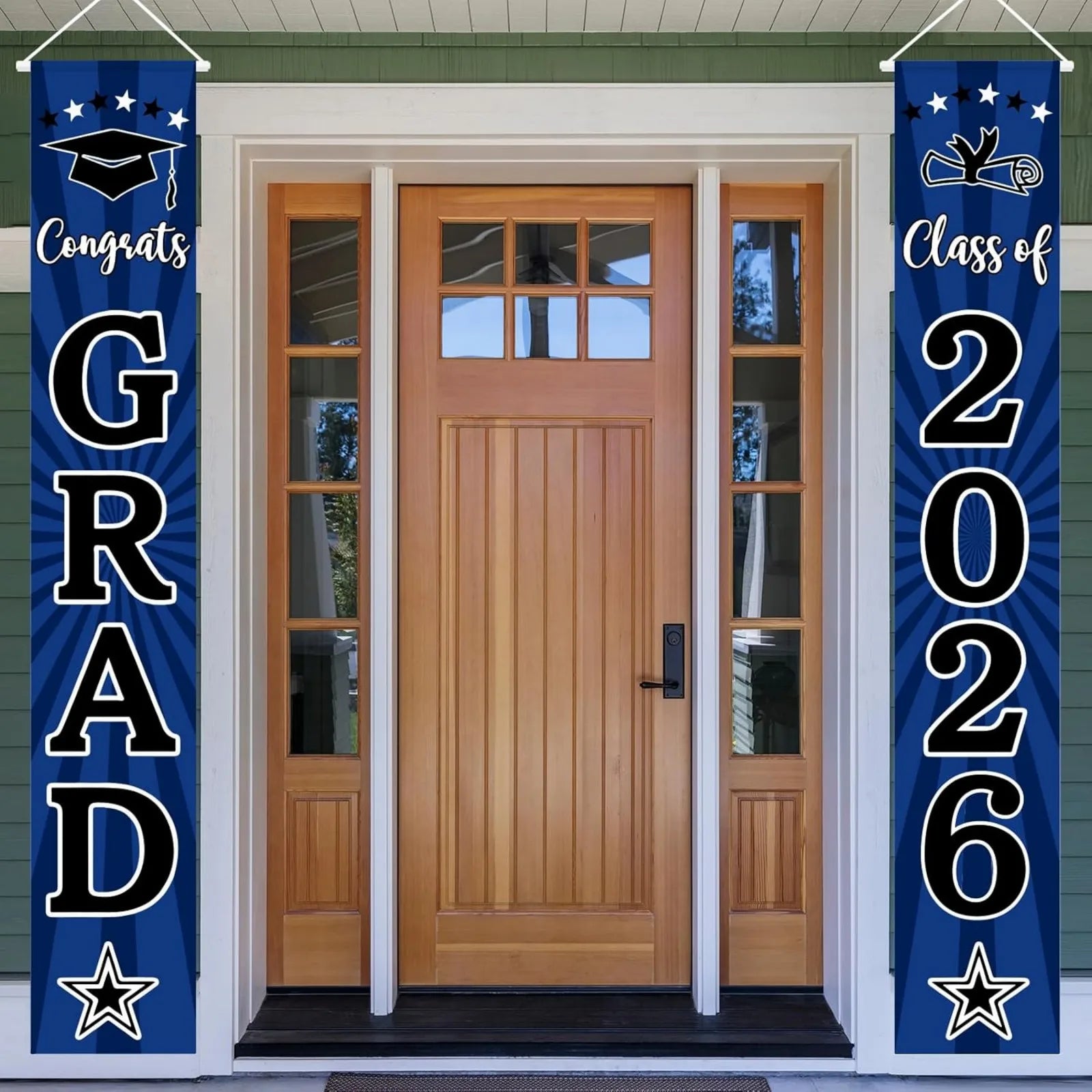 Class of 2026 Graduation Banners Graduate Party Decorations Couplets Porch Signs Indoor Outdoor Banners Party DIY Supplies Qme Black