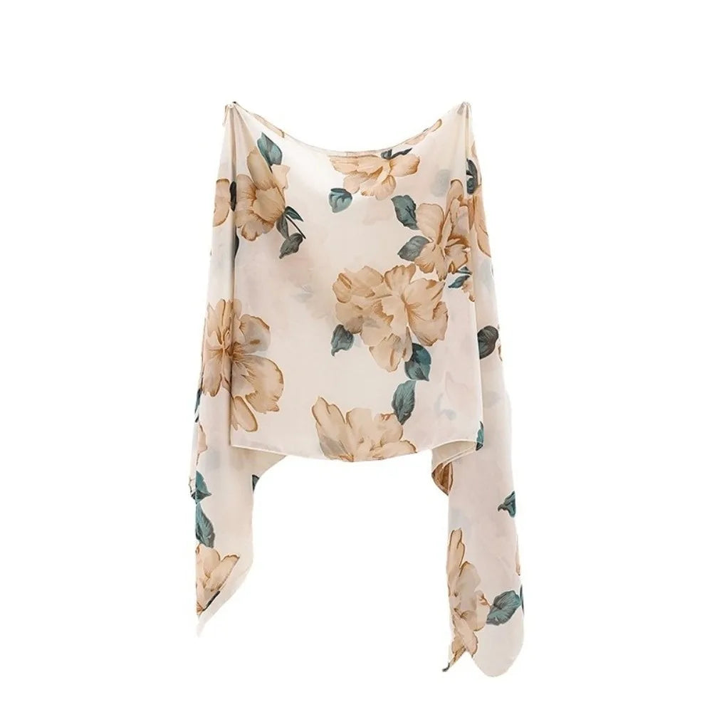 Elegant Mesh Transparent Sunscreen Cover-up Polka Dot Pullover Cover Qme Apricot One Size