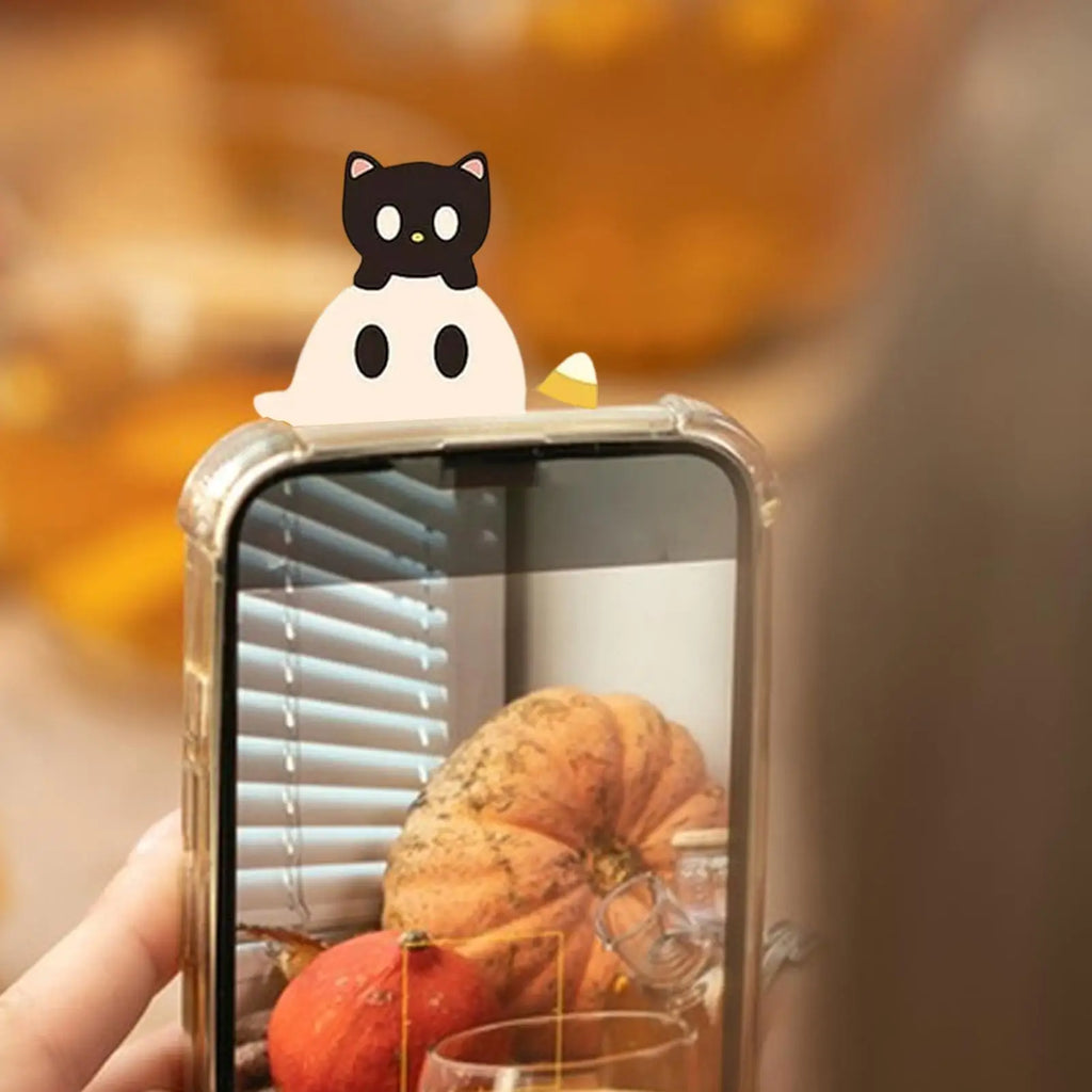 Phone Accessory Figure Stick Phone Top Decor Halloween Ghost Figure Smartphone Accessory Decoration For Youth Girls Boys Women Qme