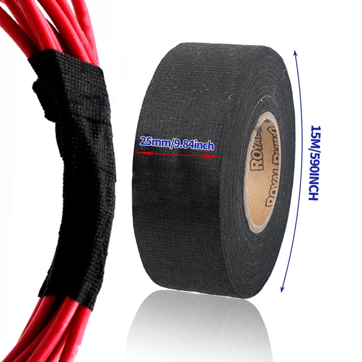 High-Temperature Resistant Velvet Cloth Tape - Shock Absorbing & Soundproofing Super Adhesive Electrical Insulation Tape Qme Width 25mm 15m