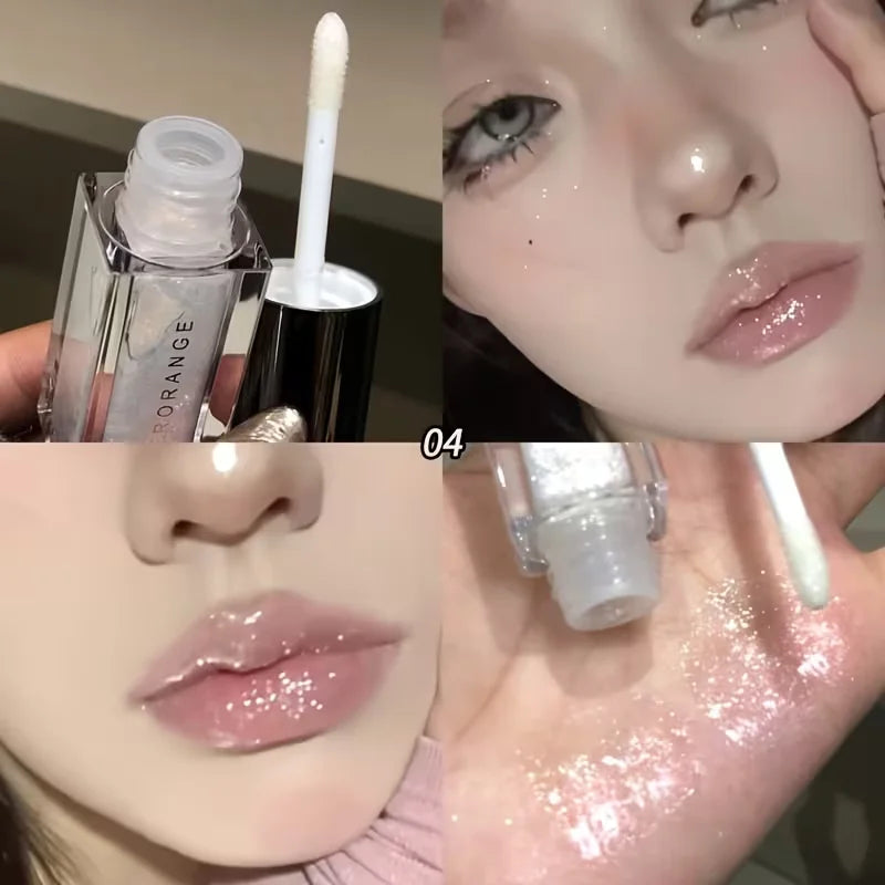 Shiny Glitter Lip Gloss Mirror Water Light Glaze Long Lasting Qme 04