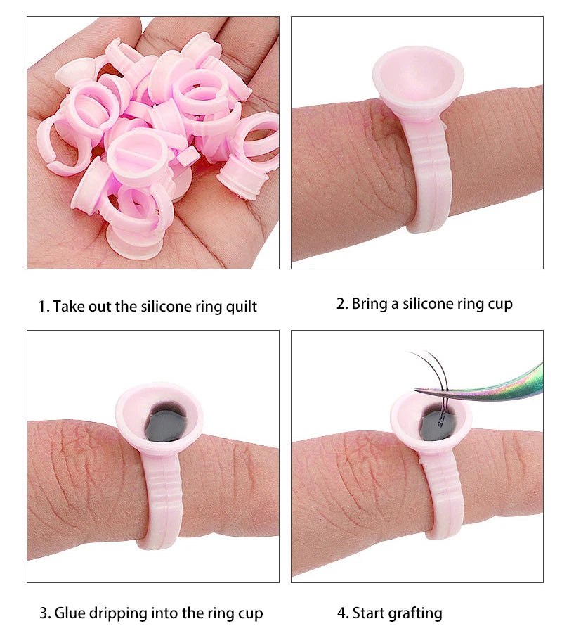 Bag Glue Rings Eyelash Extension Supplies Makeup Tool Disposable Qme