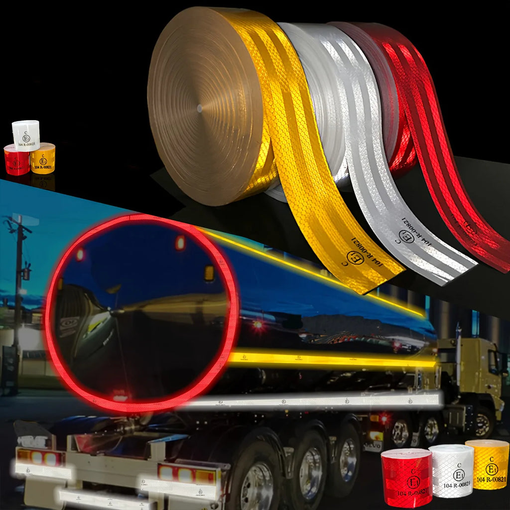 car Reflective Tapes 104R Waterproof Retro Reflective Conspicuity Self Adhesive Road Safety Warning Sticker Reflectors For Truck Qme