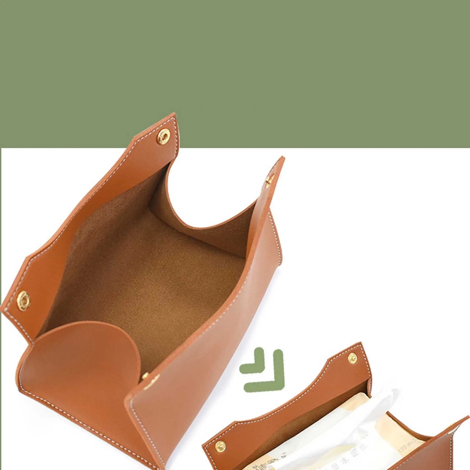 PU Leather Tissue Case Napkin Holder Storage Container Car Tissue Box Solid Color Home Living Room Decoration Qme
