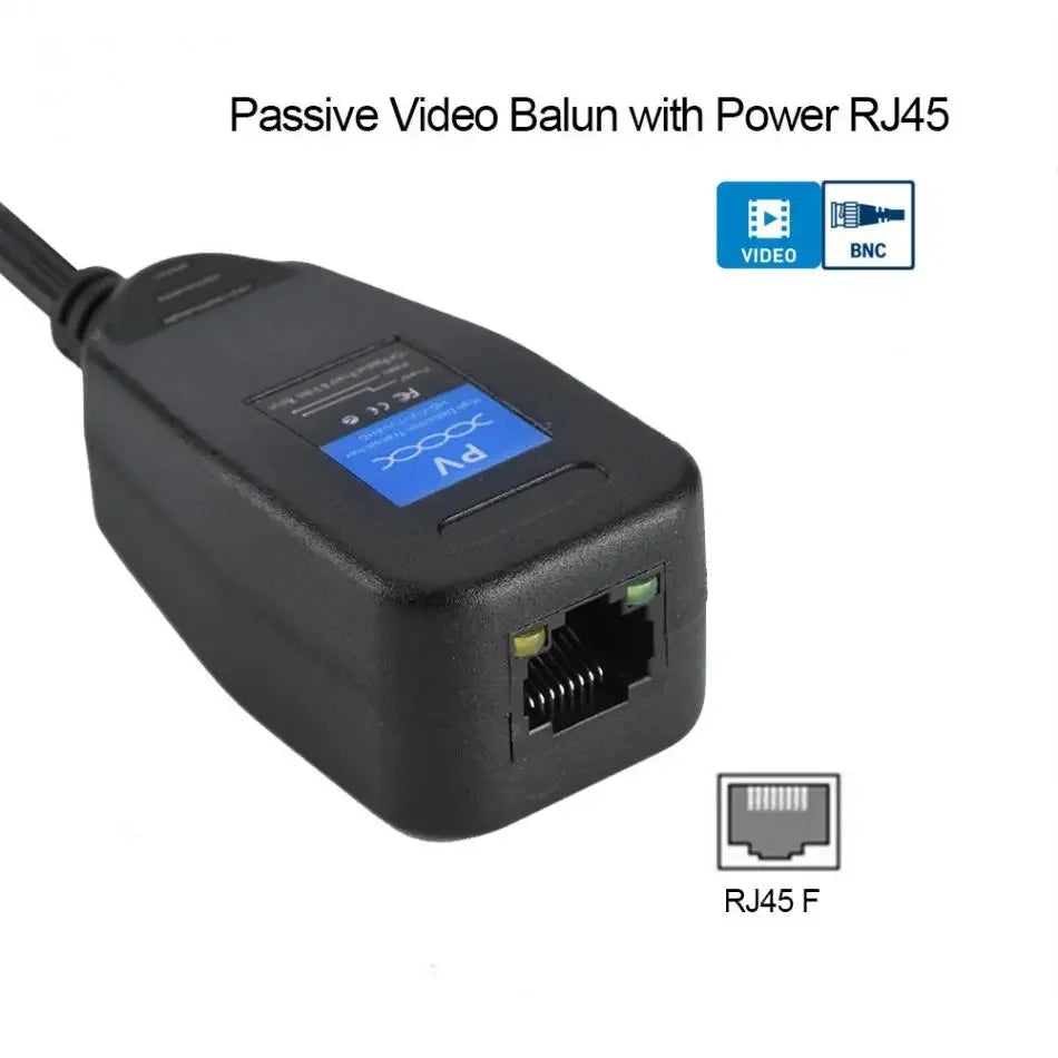 ESCAM 5 Pair DC-8MHZ Passive CCTV Coax BNC Video Power Balun Transceiver to RJ45 Connector Qme