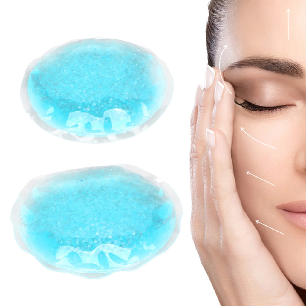 Ice Gel Eye Pack 1 Pair Hot Cold Compress Eye Pad Blue Round Swelling Eye Strain Relief Cooling Ice Gel Eye Pack for Men Women Qme Default Title
