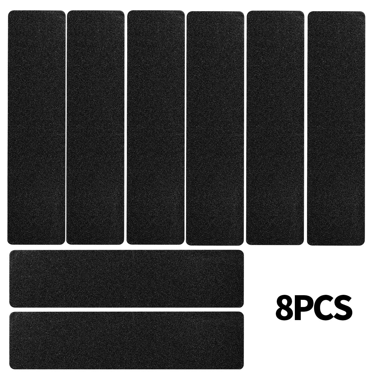 Non Slip Outdoor Stair Treads Black Pre-Cut Anti Slip Grip Tape Non Skid Heavy Duty Traction Adhesive Step Stripes Qme 8pcs 80cm(31inch) 10cm(3.94inch)