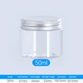 Refillable Transparent Plastic Travel Jars Empty Containers Facial Qme 50ml Silver