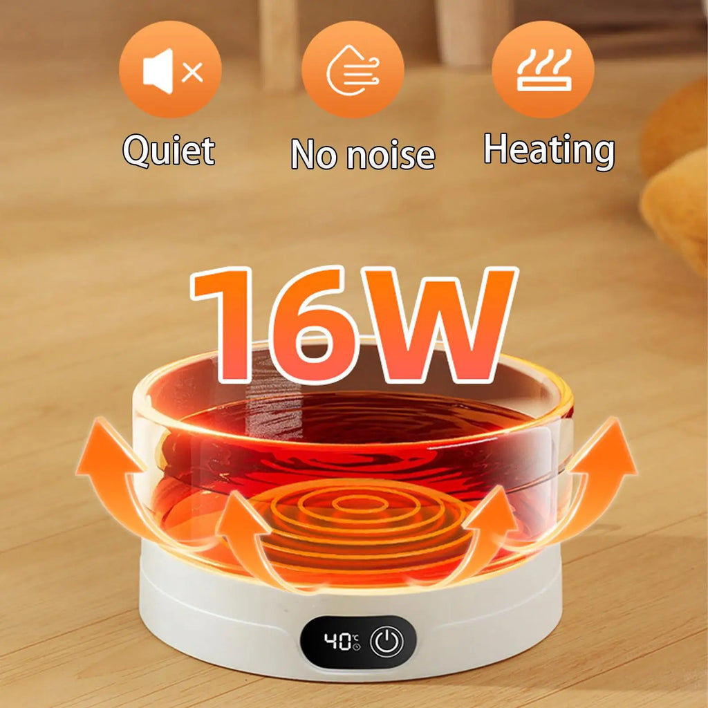 Heated Water Bowl for Dogs 4 Temperature Settings Pet Drinking Plate Thermal Heated Water Bowl for Chickens Ducks Birds Animals Qme