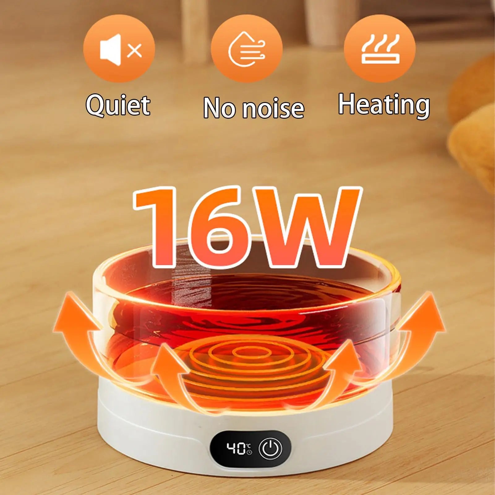 Heated Water Bowl for Dogs 4 Temperature Settings Pet Drinking Plate Thermal Heated Water Bowl for Chickens Ducks Birds Animals Qme