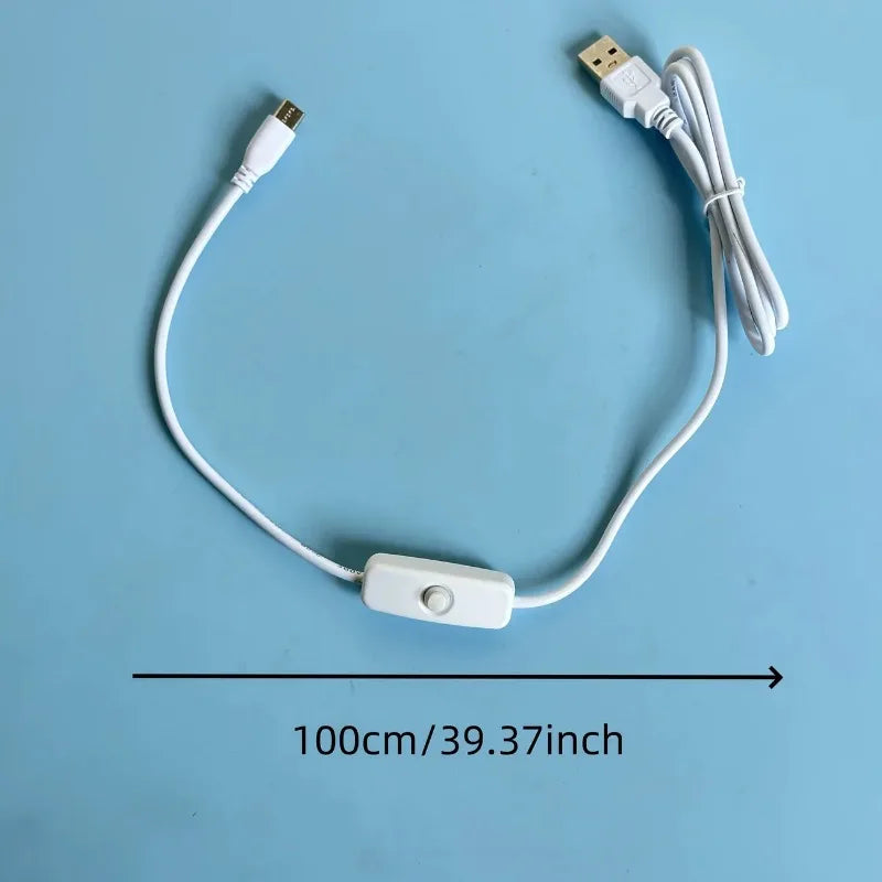4Pairs Raspberry Pi 4 Power Switch Cable Type-C 5V3A USB Charging Cord for Raspberry Pi 4B Qme