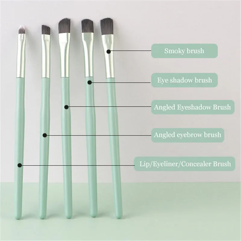 5pcs/set Makeup Brushes In Barrels Portable Set Eye Shadow Brushes Eyebrow Brush Lip Brush Nose Shadow Brush Face Makeup Brushes Qme