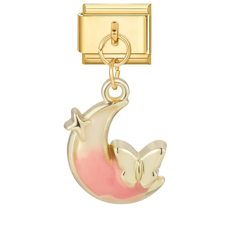 1PC Charm Cute Cartoon Pearl Dogs Horse Pendant Italian Charm Link Fit 9mm Bracelet Stainless Steel DIY Jewelry Making Wholesale Qme Style 28