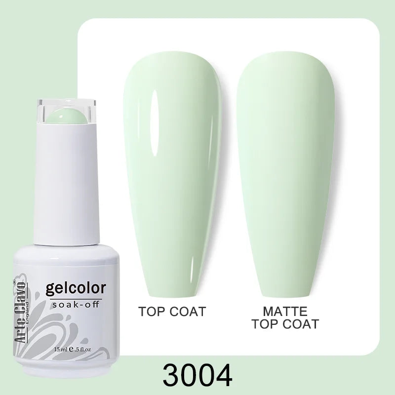 Arte Clavo Gel Nail Polish Matte Semipermanent Varnish UV Glitter Qme 3004
