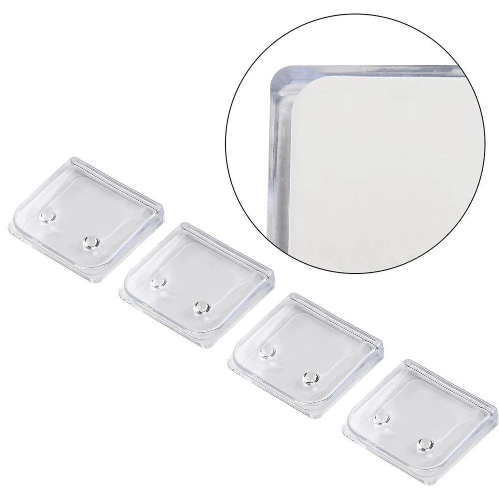 4PCS Non-Punching Shower Curtain Clamp Shower Curtain Organizer Does Not Harm Wall Curtain Transparent Shower Curtain Retainer Qme