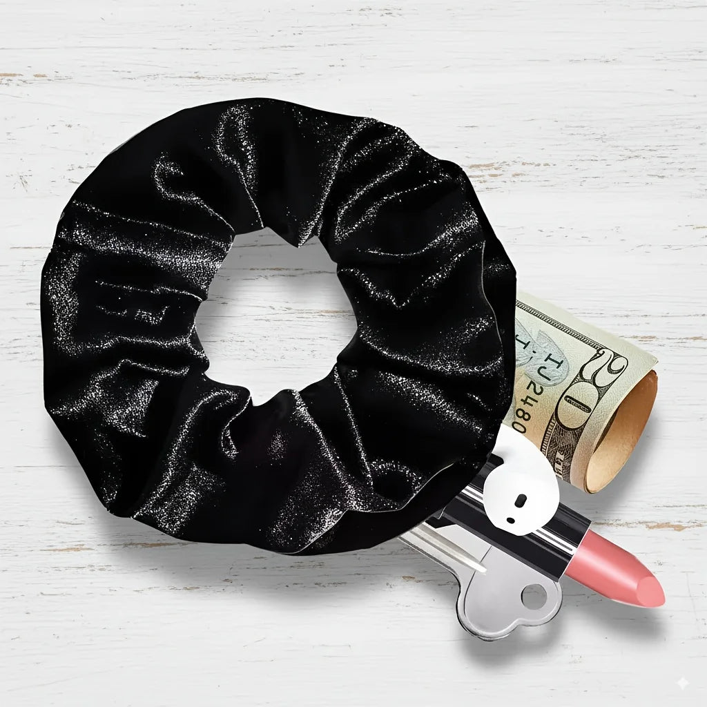 Velvet Pocket Hair Strap - Secret Hidden Bag Suitable For AirPods, Keys, Money, Travel, And Gym Hair Accessories Qme