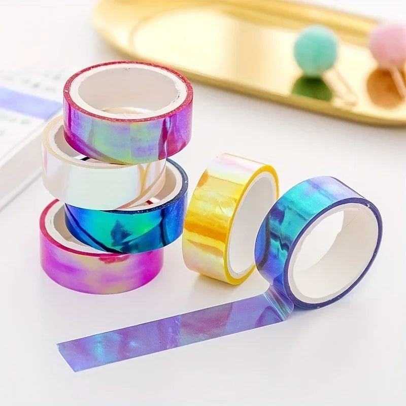 1pc / 196.85 inches laser reflective tape, decorative tape, girl album stationery tape, stationery stickers, photo diary, Qme