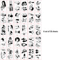 30 Sexy Black Temporary Stickers for Couples Tattoo Stickers Small Clear Dark Series Disposable Temporary Pattern Stickers Qme 30A
