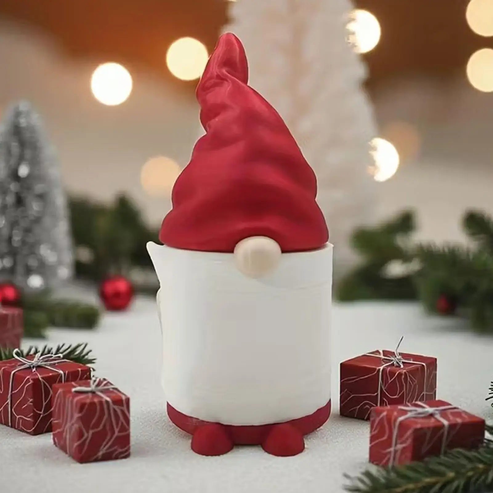 Christmas Paper Towel Holder Non-slip Base Festive Desktop Gnome Qme