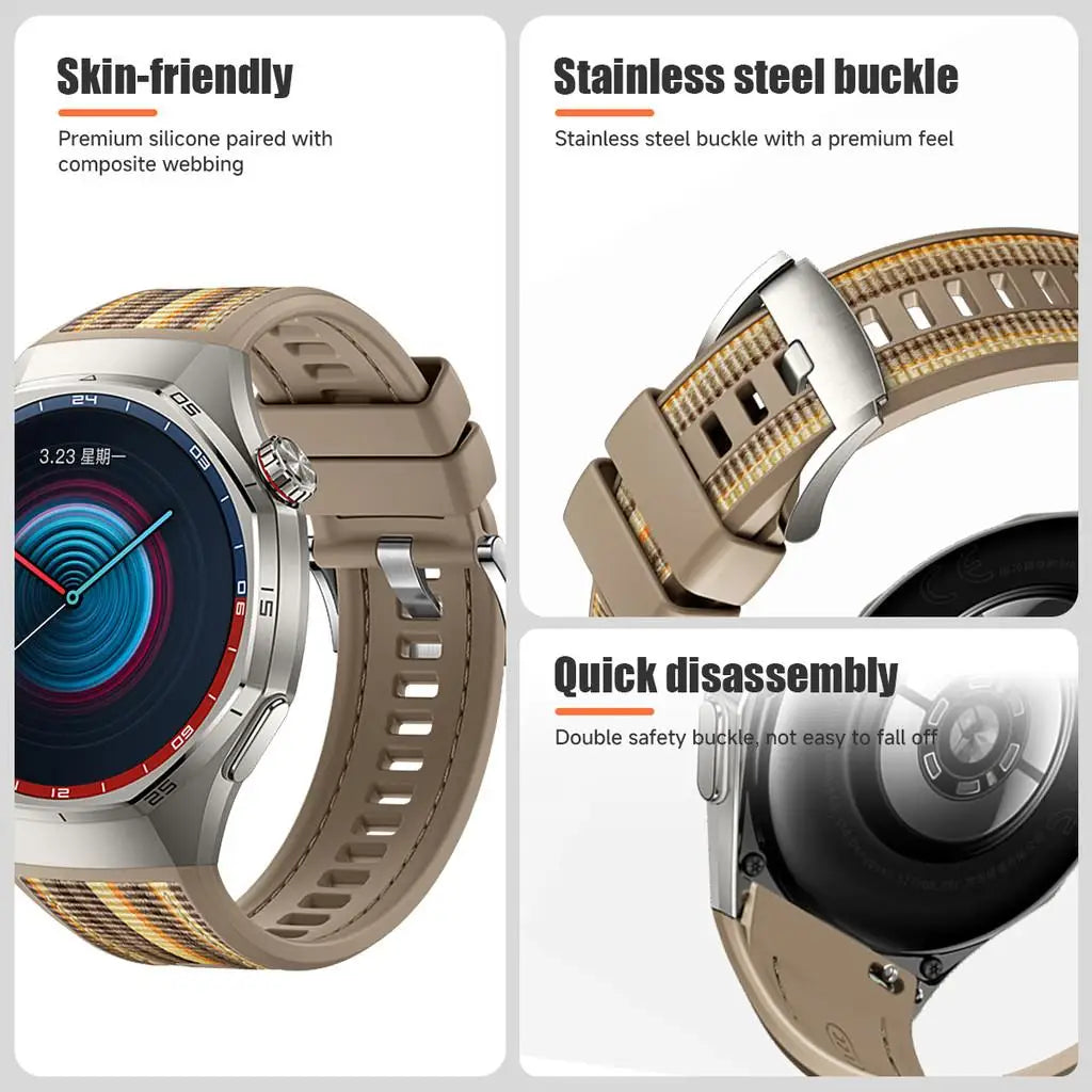 TPU Case+Strap For Huawei GT6 Pro 46mm Soft Silicone+Nylon Woven Bracelet Band With TPU Protector Bumper Shell Cover Qme