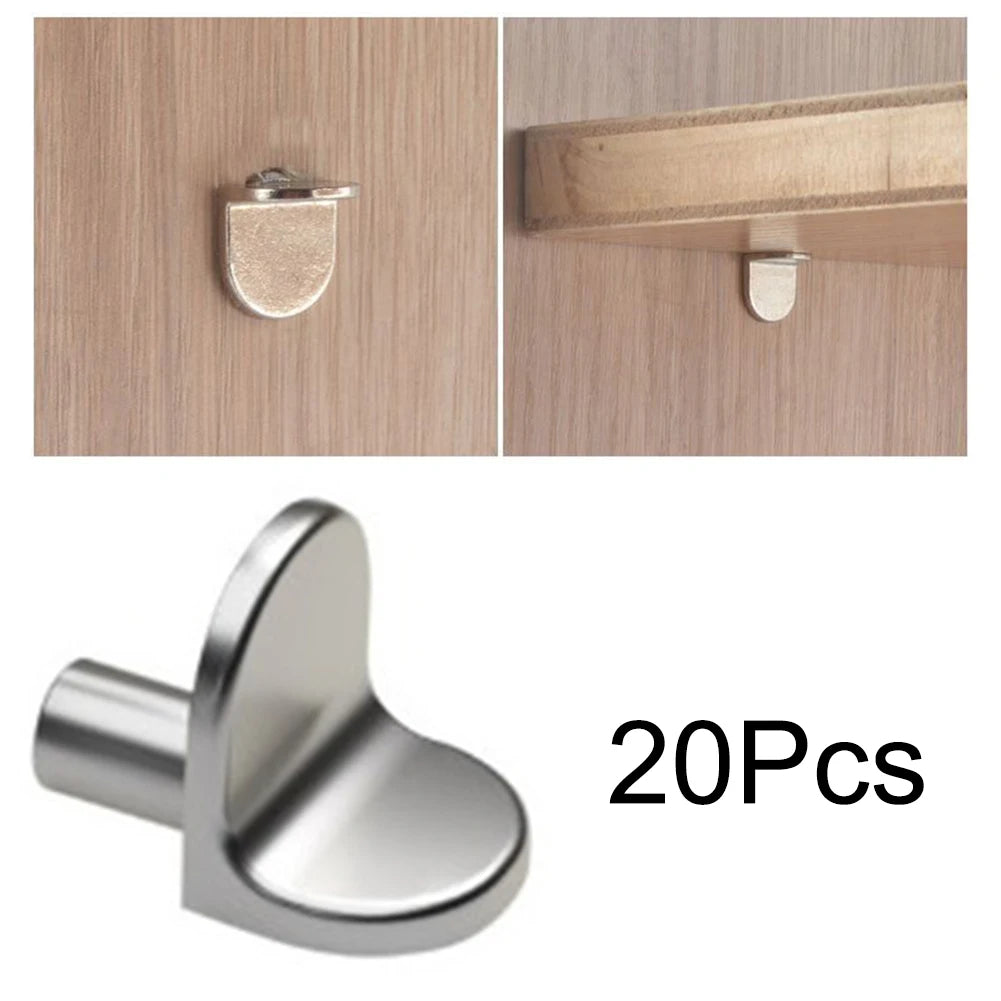 20pcs 5mm L - Shaped Shelf Support Studs: Fix Wooden/Glass Boards in Cabinets, Ideal Furniture Bracket Holders Qme Default Title