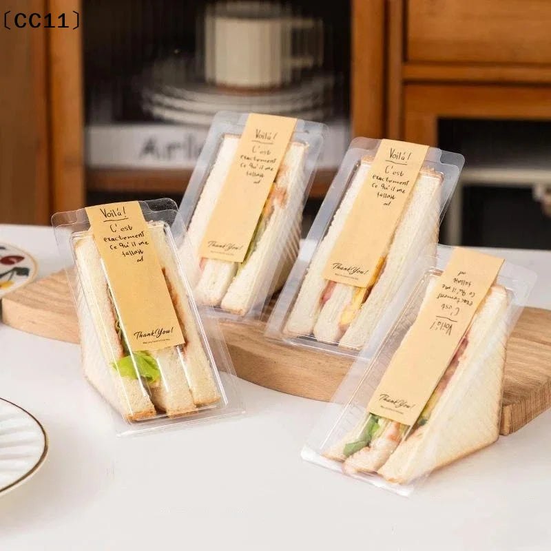 Disposable Triangular Sandwich Box Transparent Plastic Takeaway Qme