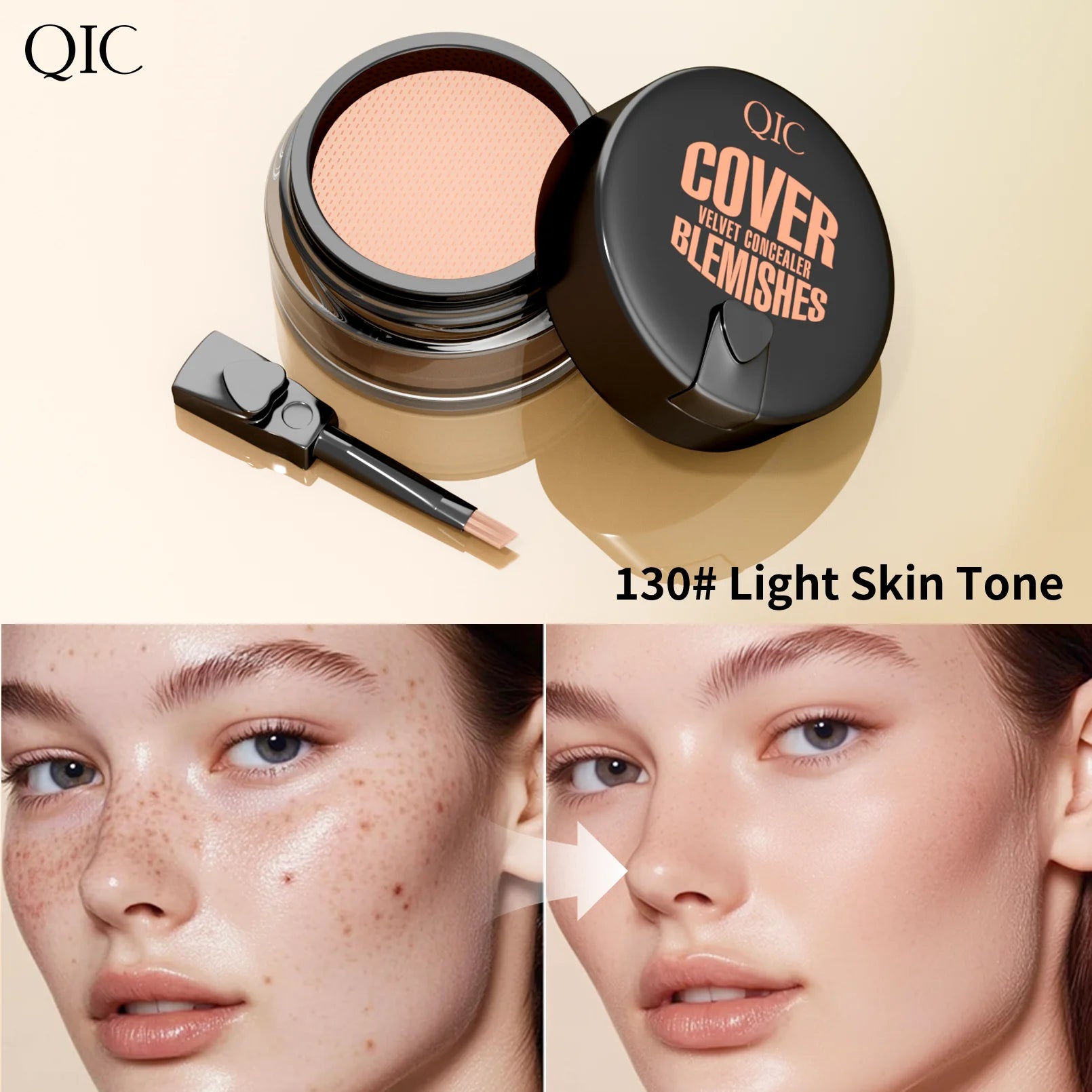 Waterproof & Sweatproof Concealer Cream - Tattoo coverage, Long-Lasting Foundation, Natural,Full coverage, All Skin Types Qme Q528-130