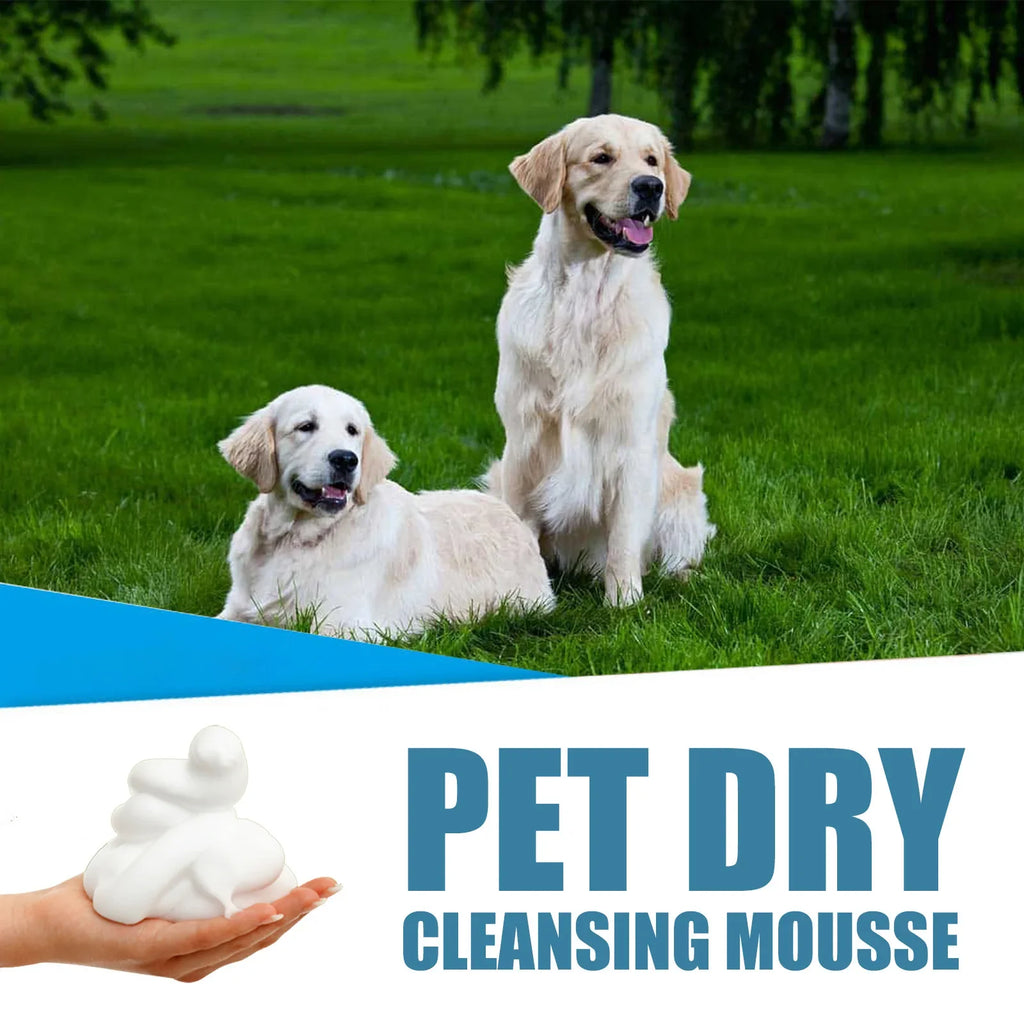Pet Dry Shampoo Puppy Kitten Dry Cleaning Foam Shampoo Safe Bathless Cleaning Odor Eliminator Itch Relief Pet Grooming Supplies Qme